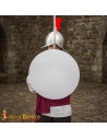 Medieval round shield customizable in white-colored steel