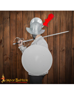 Medieval round shield customizable in white-colored steel 2