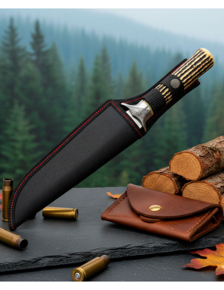 Hunting knife SCK with sheath, horn... Hunting knife SCK with sheath, horn...