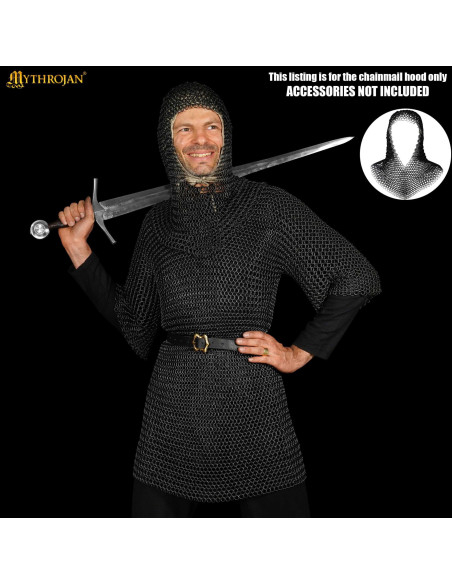 Vented V-ring chainmail shirt,... Vented V-ring chainmail shirt,...
