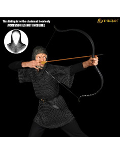 Vented V-ring chainmail shirt, blackened steel (10 mm.) 2