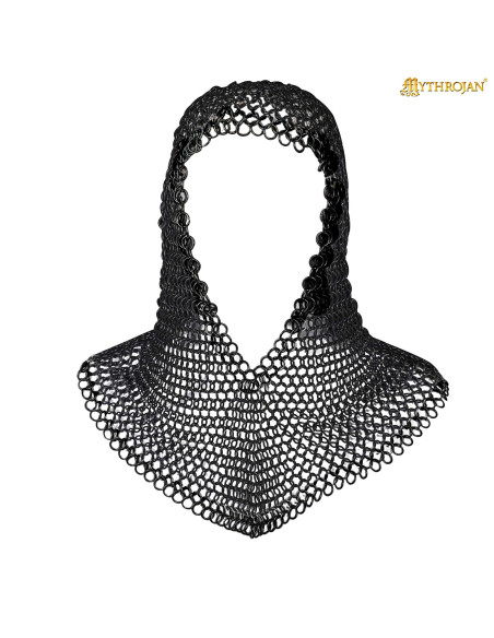 Vented V-ring chainmail shirt,... Vented V-ring chainmail shirt,...