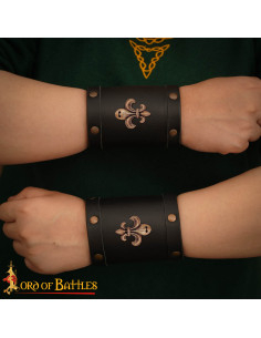 Set of 3 medieval ornaments with fleur-de-lis in antiqued... 2