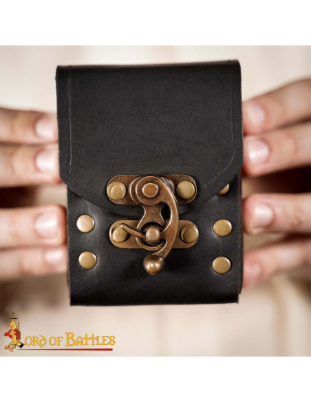 Small leather belt bag, black color Small leather belt bag, black color