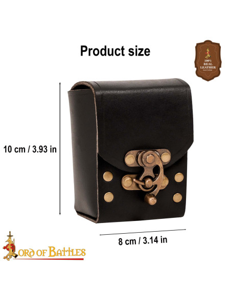 Small leather belt bag, black color Small leather belt bag, black color