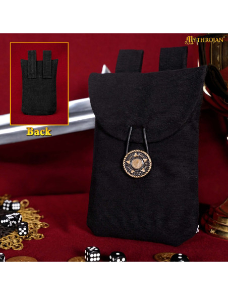Medieval coin purse in black cotton... Medieval coin purse in black cotton...