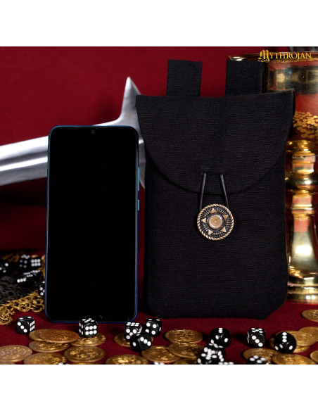 Medieval coin purse in black cotton... Medieval coin purse in black cotton...