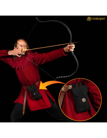 Medieval coin purse in black cotton... Medieval coin purse in black cotton...