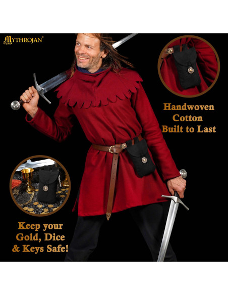 Medieval coin purse in black cotton... Medieval coin purse in black cotton...