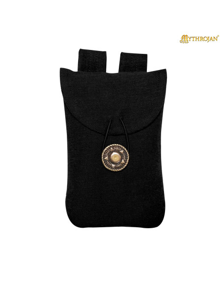 Medieval coin purse in black cotton... Medieval coin purse in black cotton...