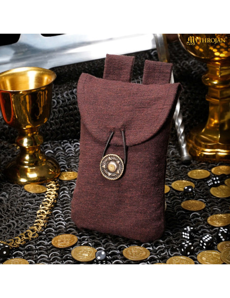 Medieval Limosner Bag in brown cotton... Medieval Limosner Bag in brown cotton...