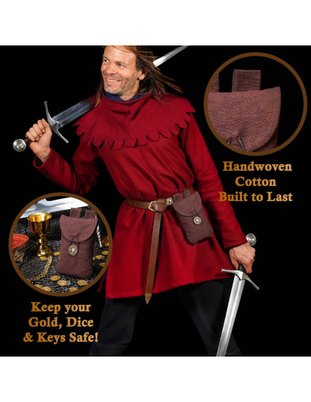 Medieval Limosner Bag in brown cotton... Medieval Limosner Bag in brown cotton...