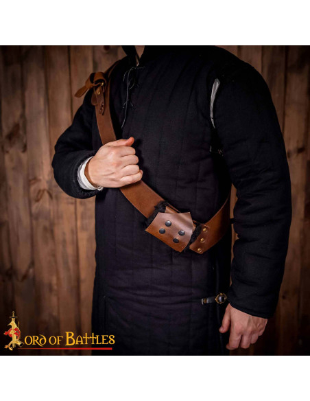 Medieval leather belt with tahali for... Medieval leather belt with tahali for...