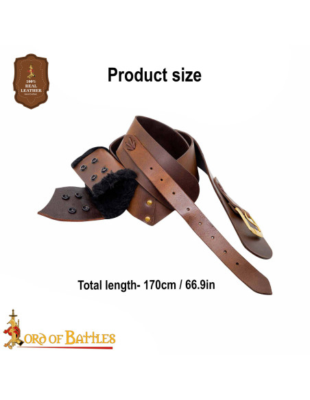 Medieval leather belt with tahali for... Medieval leather belt with tahali for...