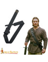 Medieval leather tahali belt for swords, black color