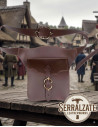 Medieval messenger bag of the traveler in leather, brown