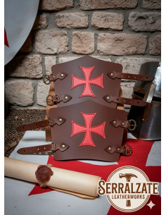 Templar leather bracelets with the Maltese Cross - Dark...