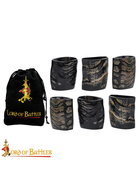 Set of 6 medieval horn glasses made... Set of 6 medieval horn glasses made...