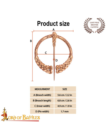 Bronze Viking Brooch with Braided... Bronze Viking Brooch with Braided...