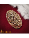 Viking oval brooch from the 9th century in aged bronze