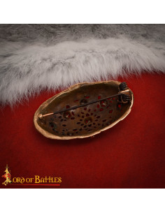 Viking oval brooch from the 9th century in aged bronze 2