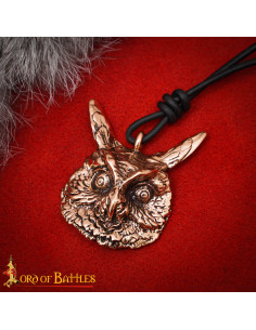 Medieval Pendant Model Owl in Aged Bronze