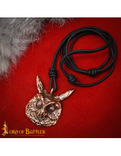 Medieval Pendant Model Owl in Aged Bronze 2