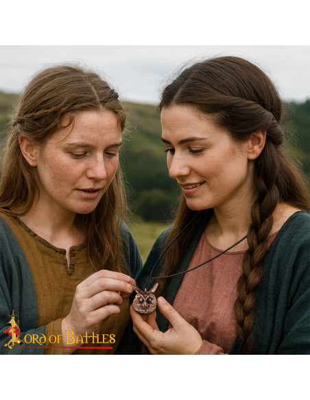 Medieval Pendant Model Owl in Aged... Medieval Pendant Model Owl in Aged...