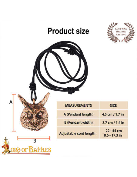 Medieval Pendant Model Owl in Aged... Medieval Pendant Model Owl in Aged...