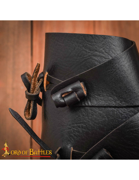 Viking boots model Jorvik in black horn Viking boots model Jorvik in black horn