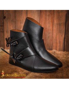 Viking boots model Jorvik in black horn 2
