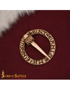 Medieval Nordic Brooch ring-shaped with engravings,...