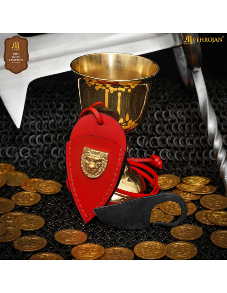 Celtic knife handcrafted with a red... Celtic knife handcrafted with a red...