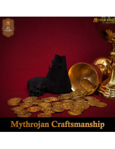 Pack of 2 medieval-style suede pouches, black color 2