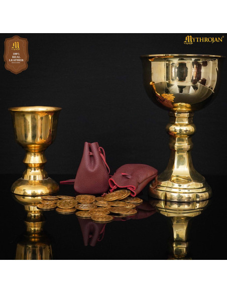 Pack of 2 medieval suede pouches, in... Pack of 2 medieval suede pouches, in...