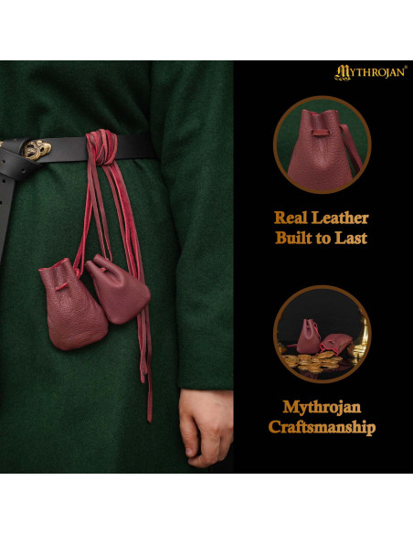 Pack of 2 medieval suede pouches, in... Pack of 2 medieval suede pouches, in...