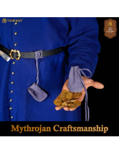 Pack of 2 medieval-style suede pouches 2