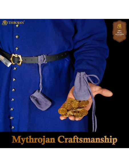 Pack of 2 medieval-style suede pouches Pack of 2 medieval-style suede pouches