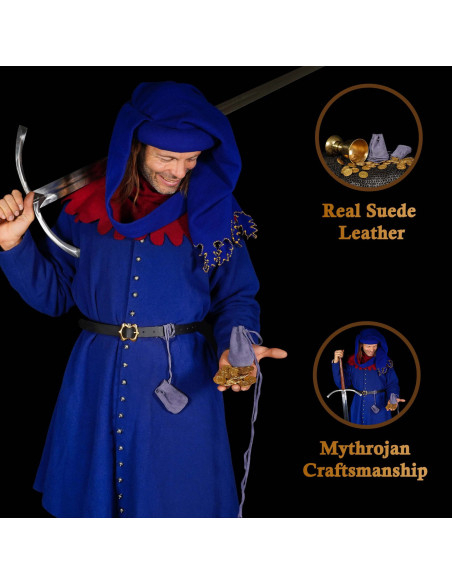 Pack of 2 medieval-style suede pouches Pack of 2 medieval-style suede pouches