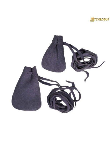 Pack of 2 medieval-style suede pouches Pack of 2 medieval-style suede pouches