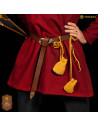 Pack of 2 medieval-style suede pouches, yellow color