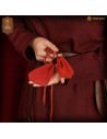 Pack of 2 medieval-style suede pouches, in red color