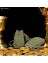 Pack of 2 medieval-style suede pouches, green color