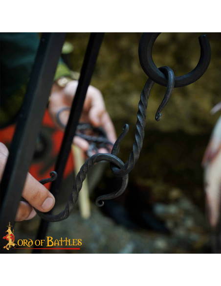 Set of 5 wrought iron medieval hooks... Set of 5 wrought iron medieval hooks...