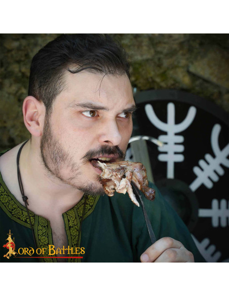 Hand-forged Viking fork in wrought...