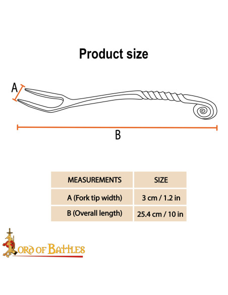 Hand-forged Viking fork in wrought...