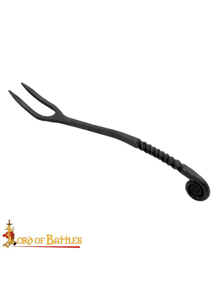 Hand-forged Viking fork in wrought...