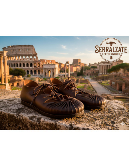 Dark Brown Roman Caliga Sandals