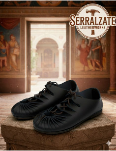 Roman caliga sandals in black