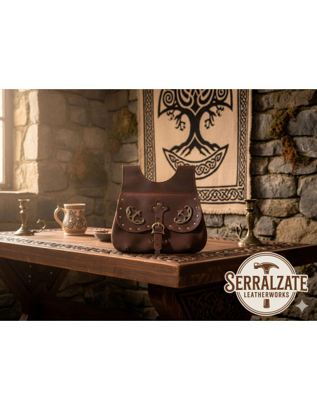 Celtic-Medieval Gareth Bag in Dark Brown Celtic-Medieval Gareth Bag in Dark Brown